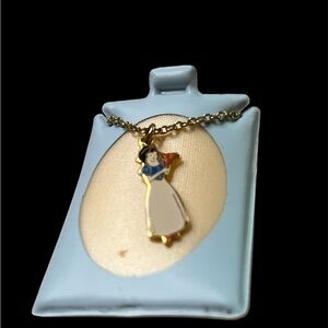 179 Gold-Tone Snow White Pendant Necklace - Blue, White